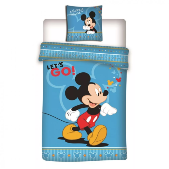 Disney Mickey Let's Go ágyneműhuzat 140×200cm, 63×63 cm microfibre 