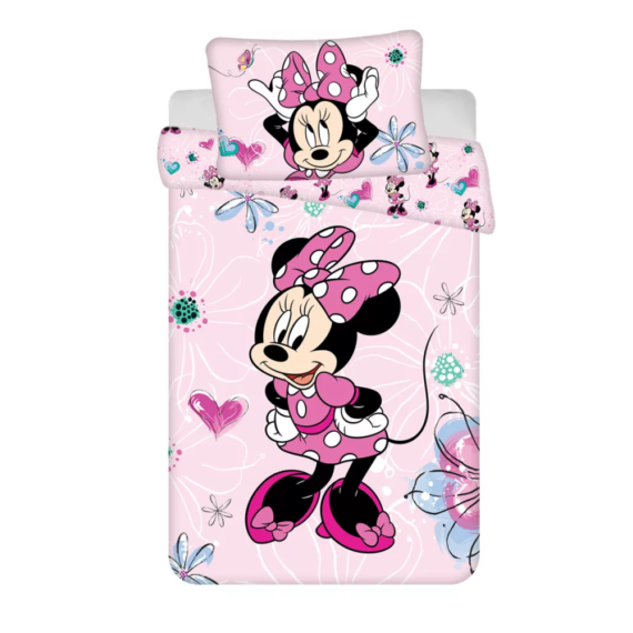 Disney Minnie Flowers gyerek ágyneműhuzat 100×135cm, 40×60 cm 