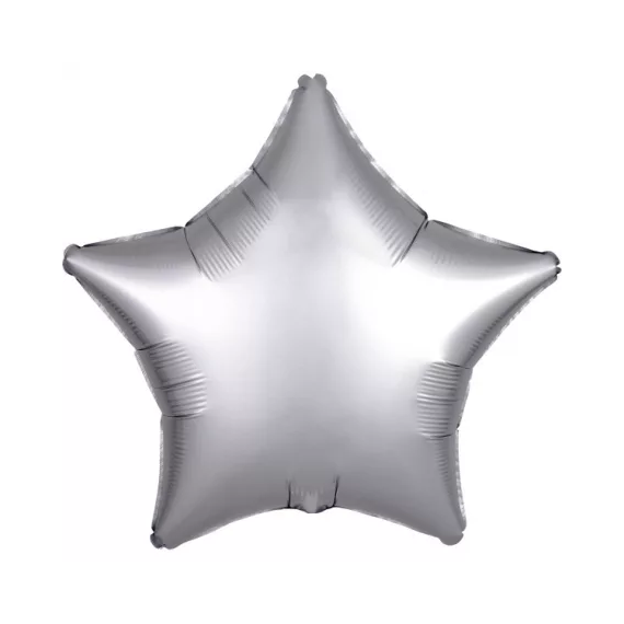 Silk Silver csillag fólia lufi 48 cm 
