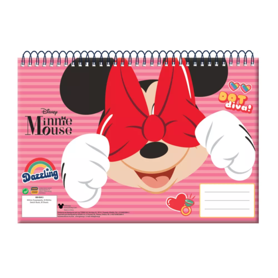 Disney Minnie Wink A/4 spirál vázlatfüzet, 30 lapos 