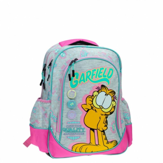 Garfield iskolatáska, táska kitűzővel 46 cm