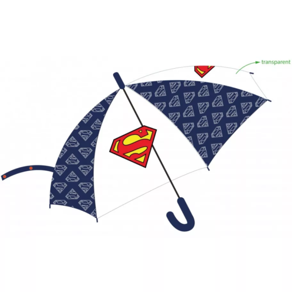 Superman gyerek félautomata átlátszó esernyő Ø80 cm 