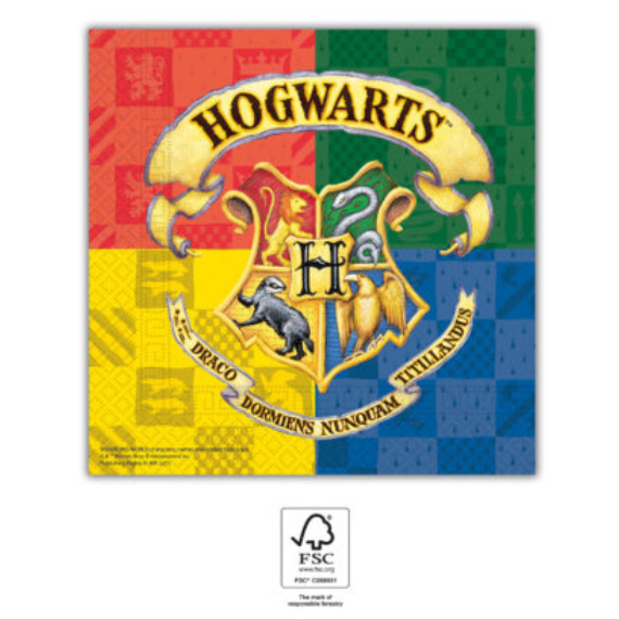 Harry Potter Hogwarts Houses szalvéta 20 db-os 33*33 cm FSC 