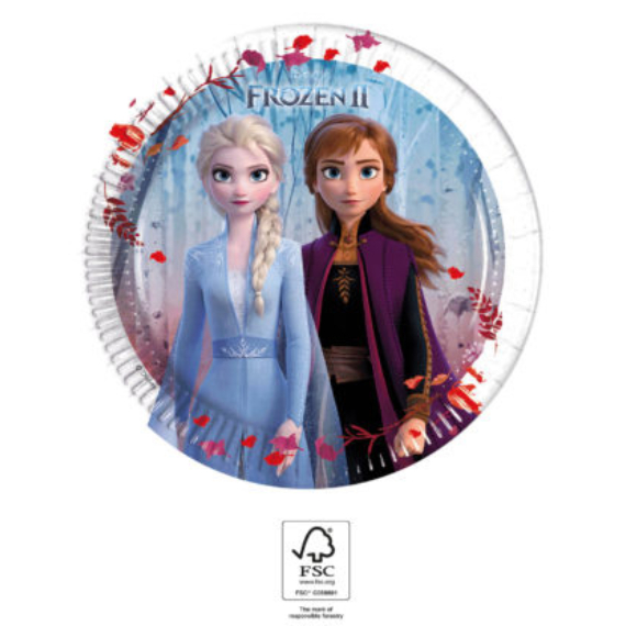 Disney Frozen II, Jégvarázs papírtányér 8 db-os 19,5 cm FSC 